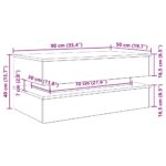Table basse avec lumières LED chêne noir 90x50x40 cm – Image 10