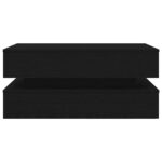 Table basse avec lumières LED chêne noir 90x50x40 cm – Image 4