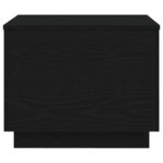 Table basse avec lumières LED chêne noir 50x50x40 cm – Image 4