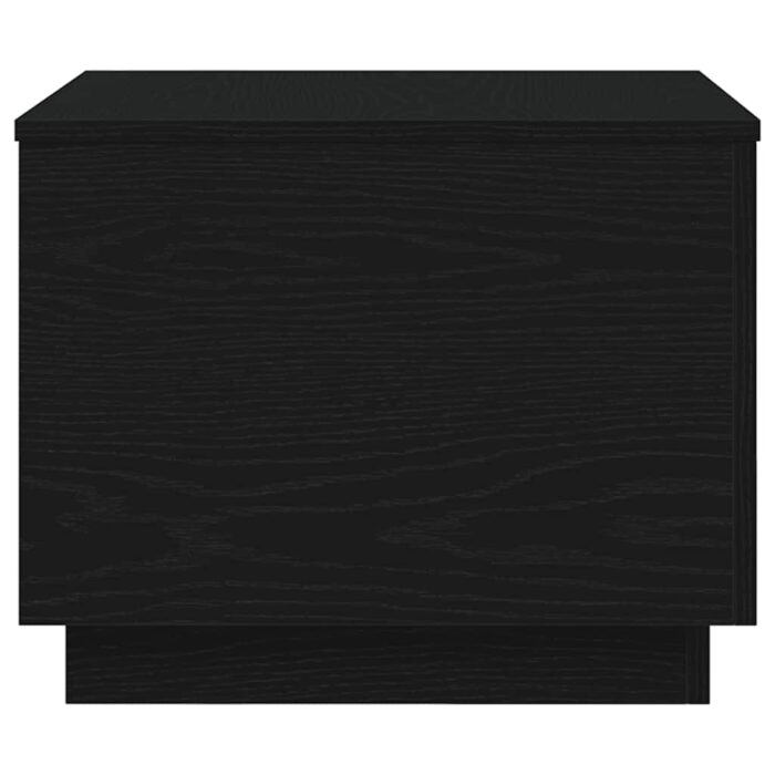 Table basse avec lumières LED chêne noir 50x50x40 cm – Image 4