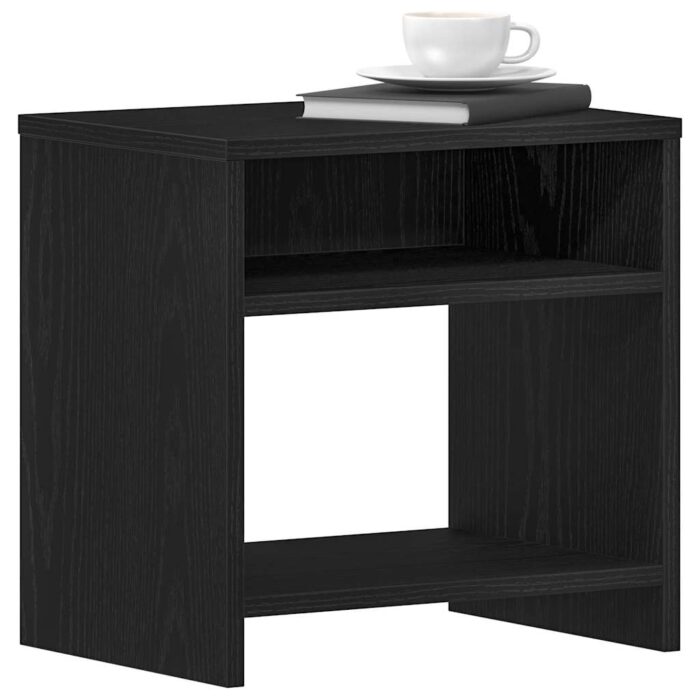 Table de chevet chêne noir 40x30x40 cm bois d'ingénierie – Image 2