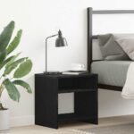 Table de chevet chêne noir 40x30x40 cm bois d'ingénierie