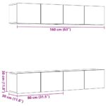 Meubles TV muraux 4 pcs vieux bois bois d'ingénierie – Image 5
