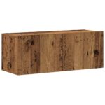 Ensemble de meuble TV mural 8 pcs vieux bois bois d'ingénierie – Image 2