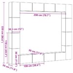 Ensemble de meuble TV mural 8 pcs vieux bois bois d'ingénierie – Image 7