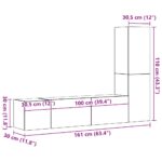 Meubles TV muraux 3 pcs vieux bois bois d'ingénierie – Image 9