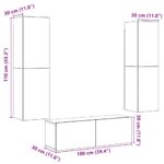 Meubles TV muraux 3 pcs vieux bois bois d'ingénierie – Image 8