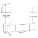 Meubles TV muraux 6 pcs vieux bois bois d'ingénierie – Image 8