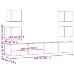 Meubles TV muraux 6 pcs vieux bois bois d'ingénierie – Image 7