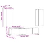 Meubles TV muraux 4 pcs vieux bois bois d'ingénierie – Image 7
