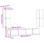 Meubles TV muraux 4 pcs vieux bois bois d'ingénierie – Image 7
