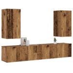 Meubles TV muraux 4 pcs vieux bois bois d'ingénierie
