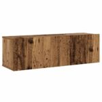 Meubles TV muraux 3 pcs vieux bois bois d'ingénierie – Image 4