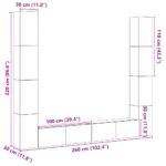 Meubles TV muraux 6 pcs vieux bois bois d'ingénierie – Image 8