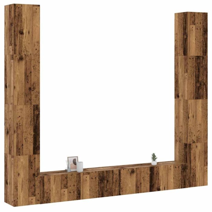 Meubles TV muraux 6 pcs vieux bois bois d'ingénierie – Image 1