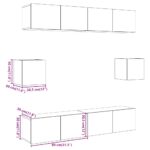 Ensemble de meuble TV mural 6 pcs vieux bois bois d'ingénierie – Image 7