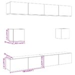 Ensemble de meuble TV mural 6 pcs vieux bois bois d'ingénierie – Image 7