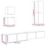 Ensemble de meuble TV mural 5 pcs vieux bois bois d'ingénierie – Image 11