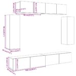 Ensemble de meuble TV mural 6 pcs vieux bois bois d'ingénierie – Image 9