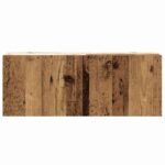 Ensemble de meuble TV mural 3 pcs vieux bois bois d'ingénierie – Image 3
