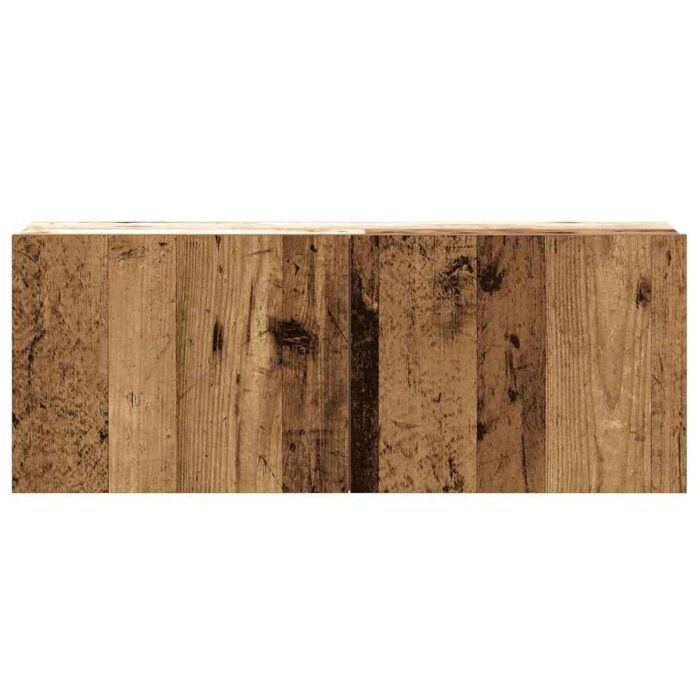 Ensemble de meuble TV mural 2 pcs vieux bois bois d'ingénierie – Image 5