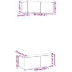 Ensemble de meuble TV mural 2 pcs vieux bois bois d'ingénierie – Image 7