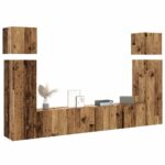 Ensemble de meuble TV mural 8 pcs vieux bois bois d'ingénierie