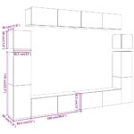 Ensemble de meuble TV mural 8 pcs vieux bois bois d'ingénierie – Image 9