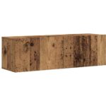 Ensemble de meuble TV mural 7 pcs vieux bois bois d'ingénierie – Image 4