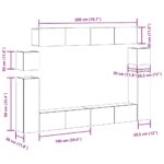Ensemble de meuble TV mural 8 pcs vieux bois bois d'ingénierie – Image 9