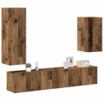 Ensemble de meuble TV mural 4 pcs vieux bois bois d'ingénierie