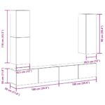 Ensemble de meuble TV mural 4 pcs vieux bois bois d'ingénierie – Image 9