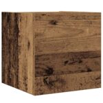 Ensemble de meuble TV mural 4 pcs vieux bois bois d'ingénierie – Image 4