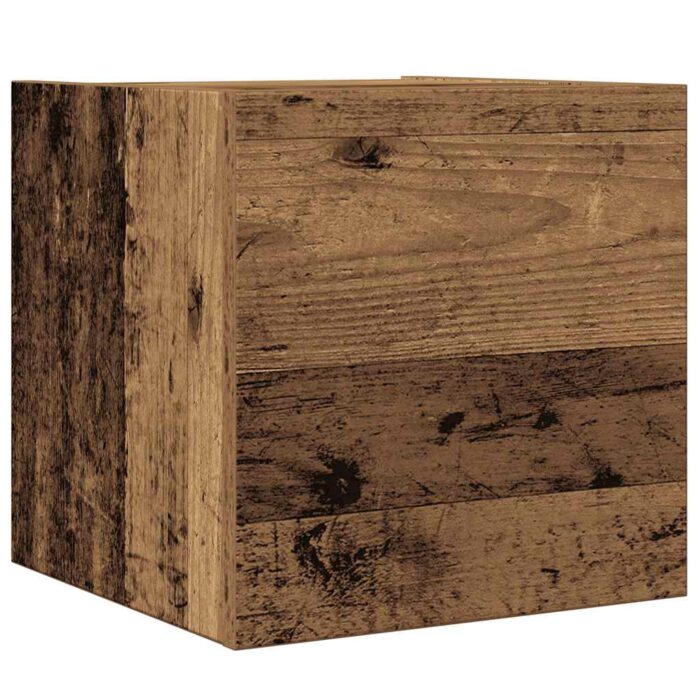 Ensemble de meuble TV mural 4 pcs vieux bois bois d'ingénierie – Image 4