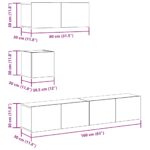 Ensemble de meuble TV mural 4 pcs vieux bois bois d'ingénierie – Image 7