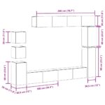 Ensemble de meuble TV mural 9 pcs vieux bois bois d'ingénierie – Image 11