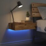 Table de chevet vieux bois 60x35 cm bois d'ingénierie – Image 3