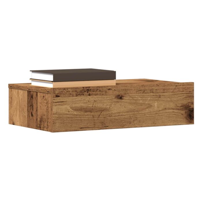 Table de chevet vieux bois 60x35 cm bois d'ingénierie – Image 1