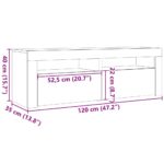 Tables de chevet 2 pcs avec LED vieux bois 60x35x40 cm – Image 12
