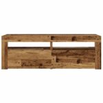 Tables de chevet 2 pcs avec LED vieux bois 60x35x40 cm – Image 4