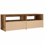 Tables de chevet 2 pcs avec LED vieux bois 60x35x40 cm – Image 8
