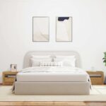 Tables de chevet 2 pcs avec LED chêne artisanal 60x35x40 cm – Image 2