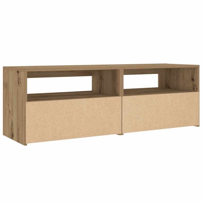 Tables de chevet 2 pcs avec LED chêne artisanal 60x35x40 cm – Image 8