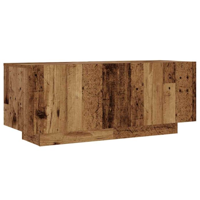Meuble TV avec lumières LED vieux bois bois d'ingénierie – Image 6