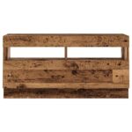 Meuble TV avec lumières LED vieux bois bois d'ingénierie – Image 5