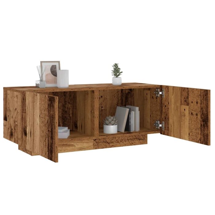 Table de chevet vieux bois 100x35x40 cm bois d'ingénierie – Image 1