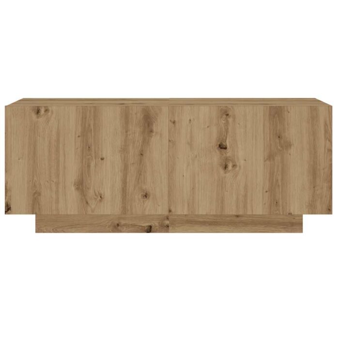 Table de chevet chêne artisanal 100x35x40 cm bois d’ingénierie – Image 2