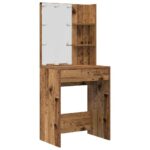 Ensemble de coiffeuse avec LED vieux bois bois d'ingénierie – Image 3