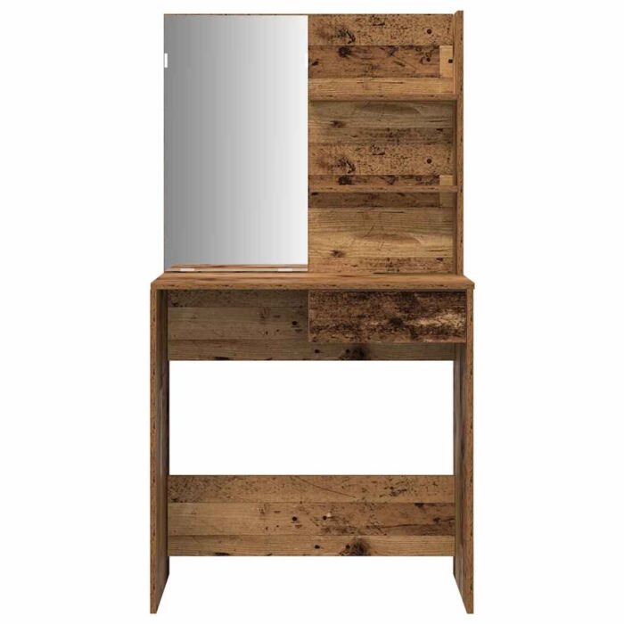 Ensemble de coiffeuse vieux bois bois d'ingénierie – Image 3