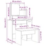 Ensemble de coiffeuse vieux bois bois d'ingénierie – Image 7
